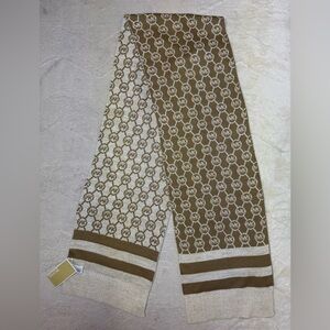 Michael Kors Tan and Cream Logo Scarf